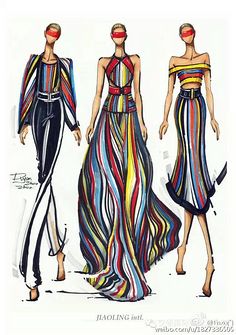 手繪服裝設計圖 創意與技藝的視覺交響